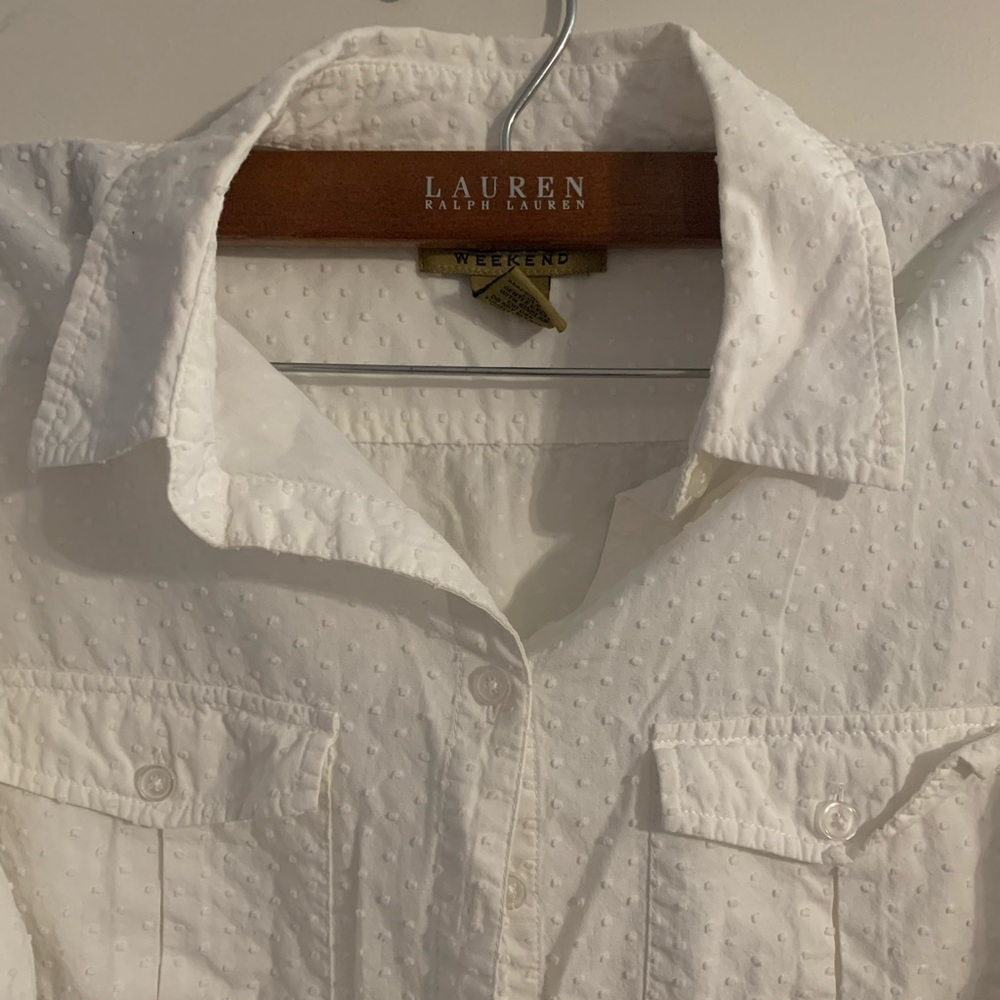 White button up 3/4 sleve